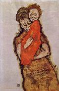 Egon Schiele Mother and Child painting